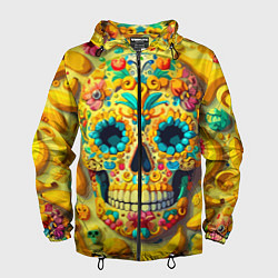 Мужская ветровка Красочный летний паттерн с черепом - нейроарт