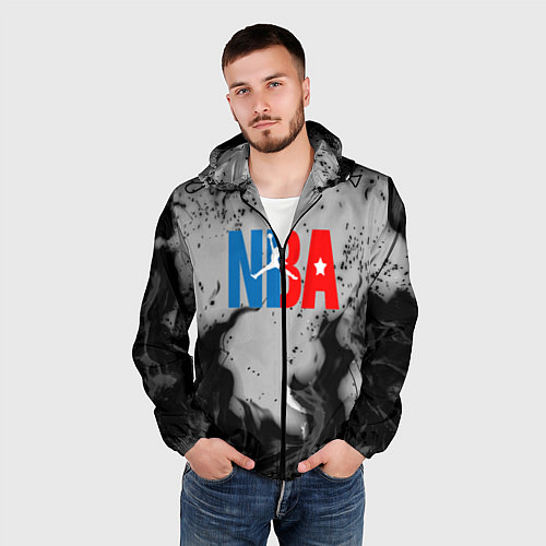 Мужская ветровка NASA неоновый огонь / 3D-Черный – фото 3