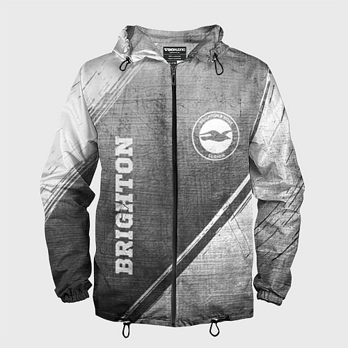Мужская ветровка Brighton - grey gradient вертикально / 3D-Черный – фото 1