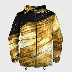 Ветровка с капюшоном мужская Золотой текстурный фон, цвет: 3D-черный
