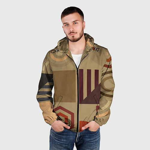 Мужская ветровка Геометрические фигуры 2025 / 3D-Черный – фото 3