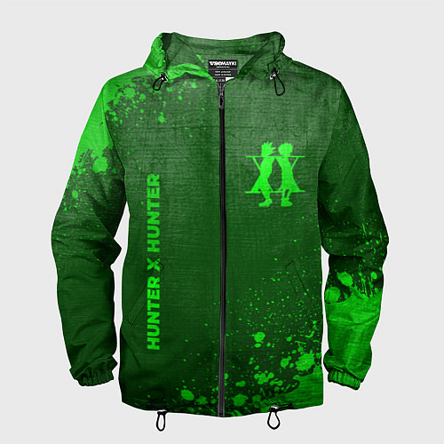 Мужская ветровка Hunter x Hunter - green gradient вертикально / 3D-Черный – фото 1