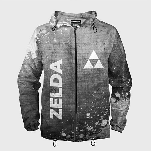 Мужская ветровка Zelda - grey gradient вертикально / 3D-Черный – фото 1