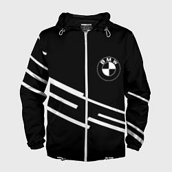 Ветровка с капюшоном мужская BMW geometry line, цвет: 3D-белый