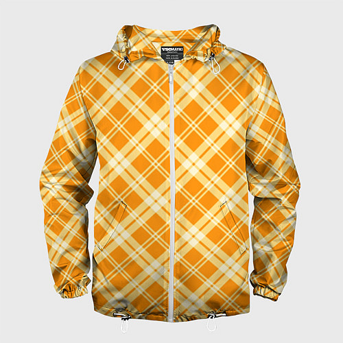 Мужская ветровка Жёлтый крупная клетка / 3D-Белый – фото 1