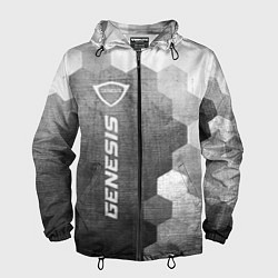 Ветровка с капюшоном мужская Genesis - grey gradient по-вертикали, цвет: 3D-черный
