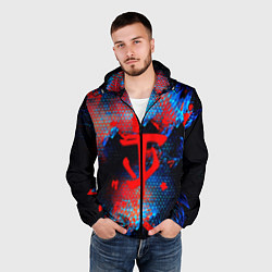 Ветровка с капюшоном мужская Doom космическая абстракция, цвет: 3D-черный — фото 2