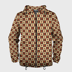 Ветровка с капюшоном мужская Готические шахматы, цвет: 3D-черный