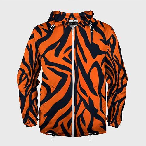 Мужская ветровка Расцветка тигра / 3D-Белый – фото 1