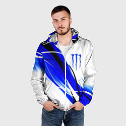 Ветровка с капюшоном мужская Monster energy линии абстракции, цвет: 3D-белый — фото 2