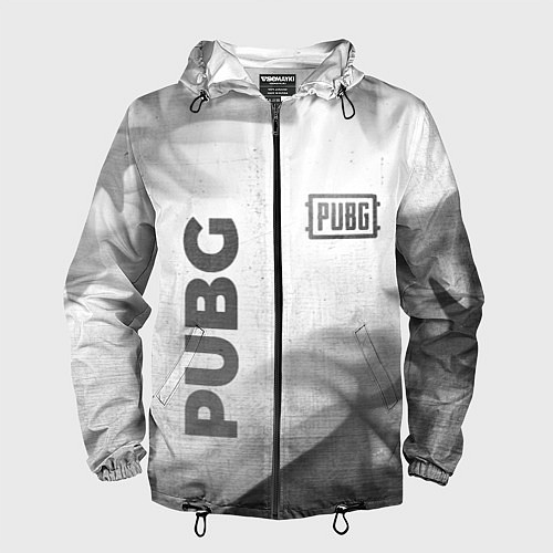 Мужская ветровка PUBG - white gradient вертикально / 3D-Черный – фото 1