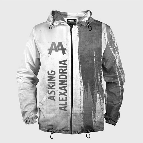 Мужская ветровка Asking Alexandria - white gradient по-вертикали / 3D-Черный – фото 1