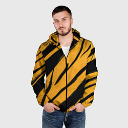 Ветровка с капюшоном мужская Тигровый раскрас, цвет: 3D-черный — фото 2