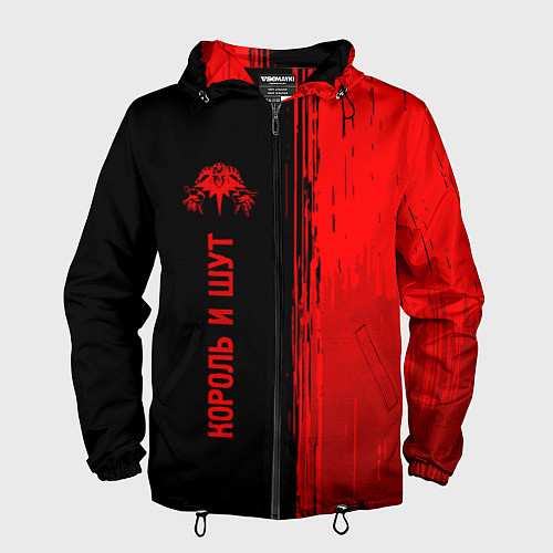 Мужская ветровка Король и Шут - red gradient по-вертикали / 3D-Черный – фото 1