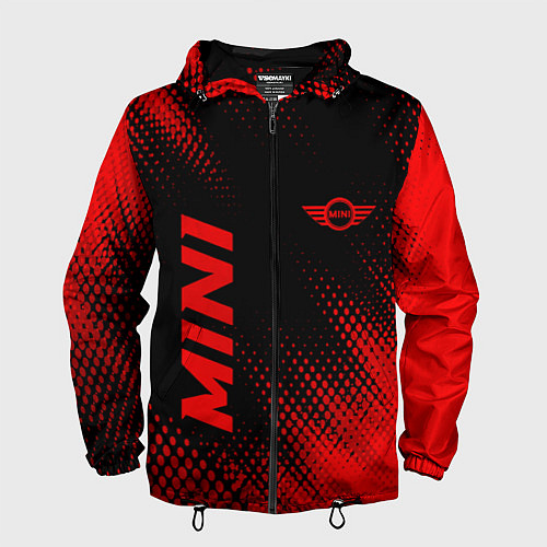 Мужская ветровка Mini - red gradient вертикально / 3D-Черный – фото 1