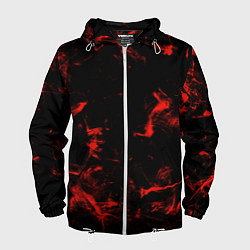 Ветровка с капюшоном мужская Color red black, цвет: 3D-белый