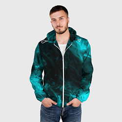 Ветровка с капюшоном мужская Neon smoke, цвет: 3D-белый — фото 2