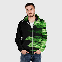 Ветровка с капюшоном мужская Color green black, цвет: 3D-белый — фото 2