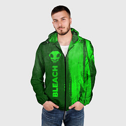 Ветровка с капюшоном мужская Bleach - green gradient по-вертикали, цвет: 3D-черный — фото 2