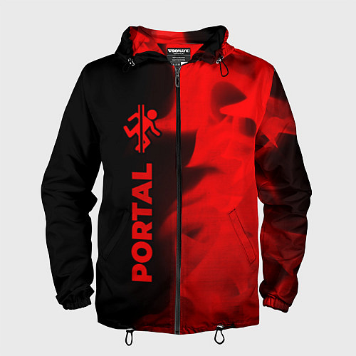 Мужская ветровка Portal - red gradient по-вертикали / 3D-Черный – фото 1