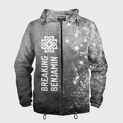 Ветровка с капюшоном мужская Breaking Benjamin - grey gradient по-вертикали, цвет: 3D-черный