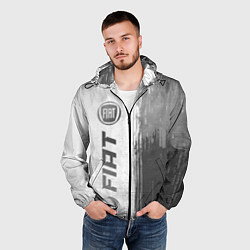 Ветровка с капюшоном мужская Fiat - white gradient по-вертикали, цвет: 3D-черный — фото 2