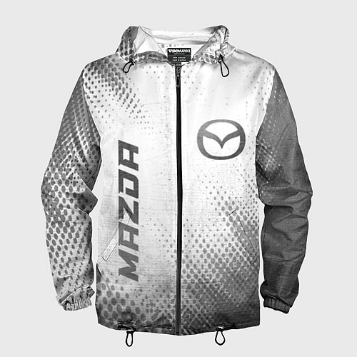 Мужская ветровка Mazda - white gradient вертикально / 3D-Черный – фото 1