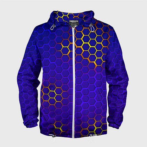 Мужская ветровка Неоновые соты броня / 3D-Белый – фото 1