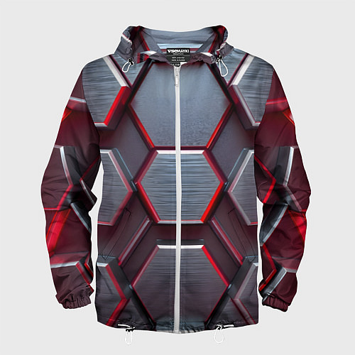 Мужская ветровка Бордовый бронежилет / 3D-Белый – фото 1