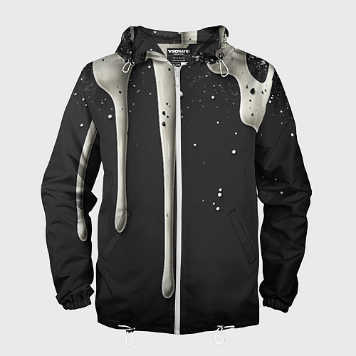 Мужская ветровка Белая слизь текстура / 3D-Белый – фото 1