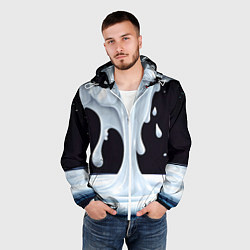 Ветровка с капюшоном мужская Молочная текстура, цвет: 3D-белый — фото 2