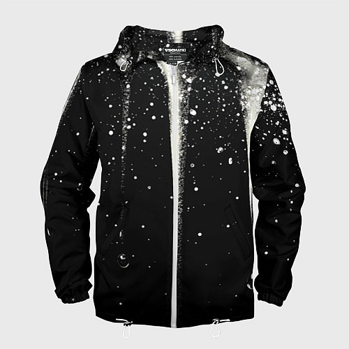 Мужская ветровка Белые брызги на черном / 3D-Белый – фото 1