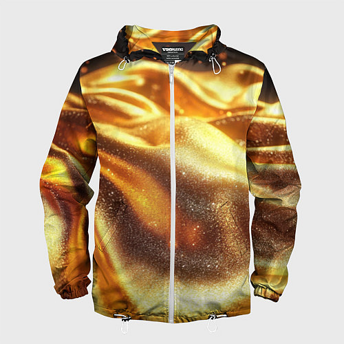 Мужская ветровка Золотая текстура волнистая / 3D-Белый – фото 1