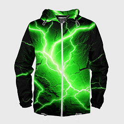 Ветровка с капюшоном мужская Color green black, цвет: 3D-белый