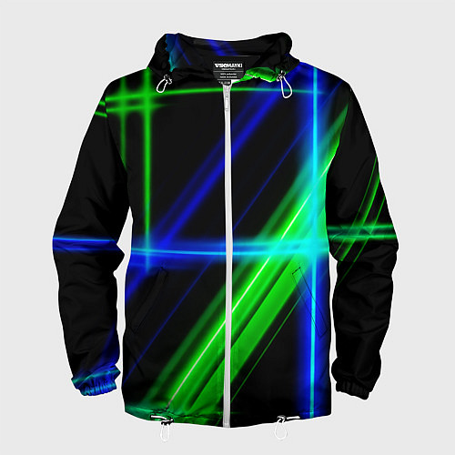 Мужская ветровка Color blue black green / 3D-Белый – фото 1