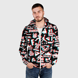 Ветровка с капюшоном мужская Fortnite glitch game, цвет: 3D-белый — фото 2