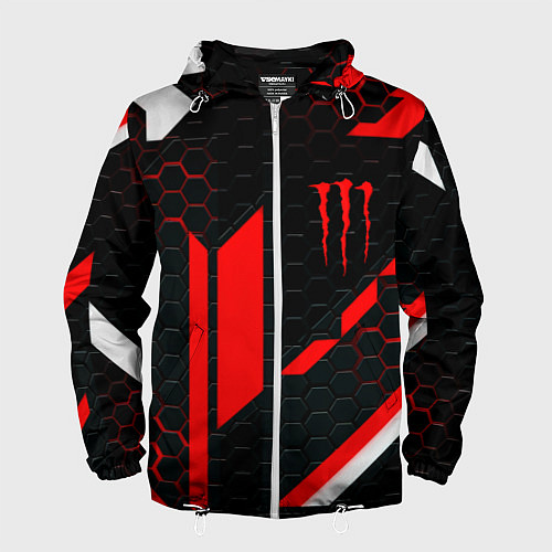 Мужская ветровка Monster energy sport geometry / 3D-Белый – фото 1