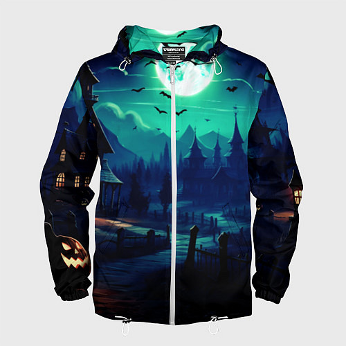 Мужская ветровка Day of the Dead - Хэллоуин / 3D-Белый – фото 1