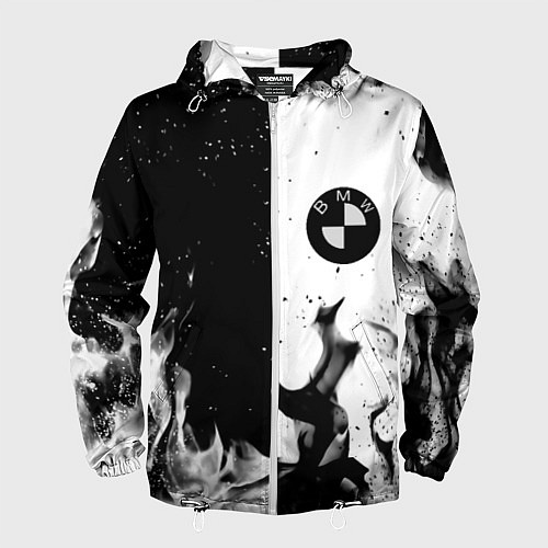 Мужская ветровка BMW black fire / 3D-Белый – фото 1