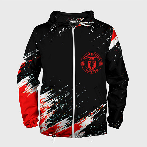Мужская ветровка Манчестер краски штрихи / 3D-Белый – фото 1