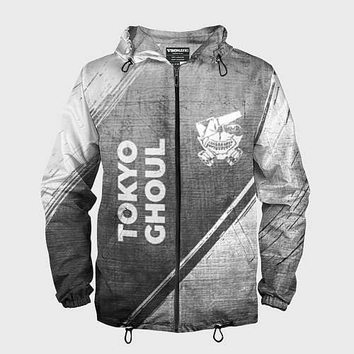 Мужская ветровка Tokyo Ghoul - grey gradient вертикально / 3D-Черный – фото 1