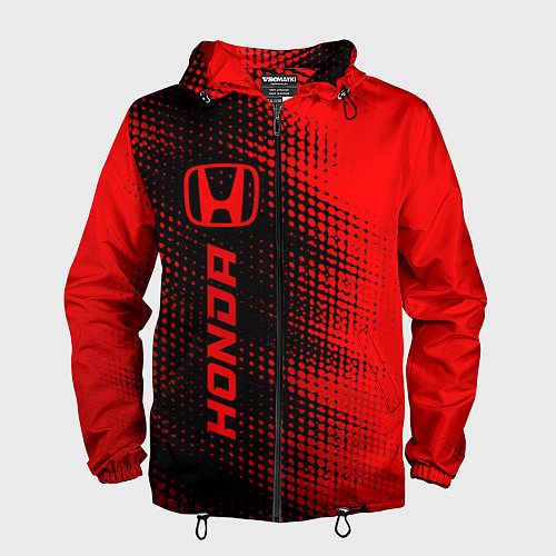 Мужская ветровка Honda - red gradient по-вертикали / 3D-Черный – фото 1