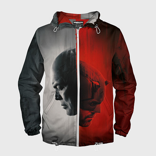Мужская ветровка Сорвиголова рожденный заново Мэтт Мёрдок / 3D-Белый – фото 1