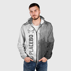 Ветровка с капюшоном мужская Placebo - white gradient по-вертикали, цвет: 3D-черный — фото 2