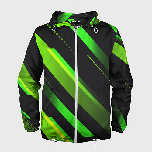 Мужская ветровка Color black green / 3D-Белый – фото 1