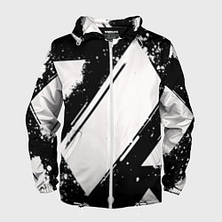 Ветровка с капюшоном мужская Color black white, цвет: 3D-белый