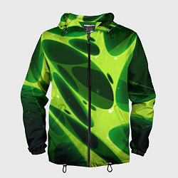 Ветровка с капюшоном мужская Color green light green, цвет: 3D-черный