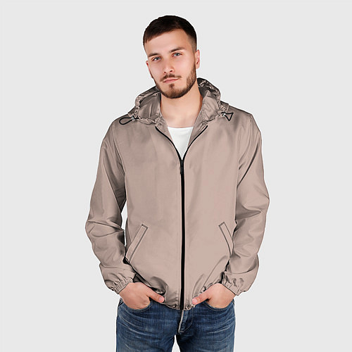 Мужская ветровка Светлый оттенок цвета года 2025 от Пантон / 3D-Черный – фото 3