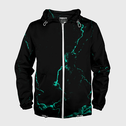 Мужская ветровка Color black turquoise / 3D-Белый – фото 1