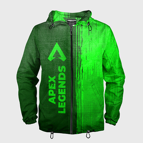 Мужская ветровка Apex Legends - green gradient по-вертикали / 3D-Черный – фото 1